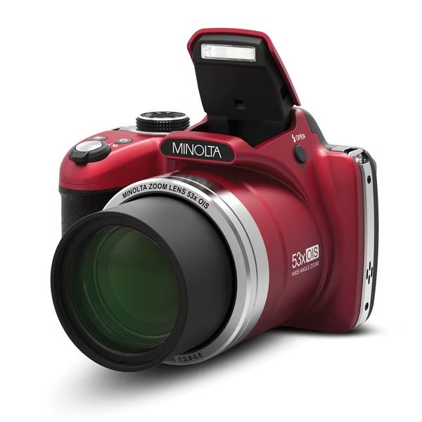 16.0-Megapixel 53x Zoom Bridge Camera (Red), Minolta, Mfr#: MN53Z-R
